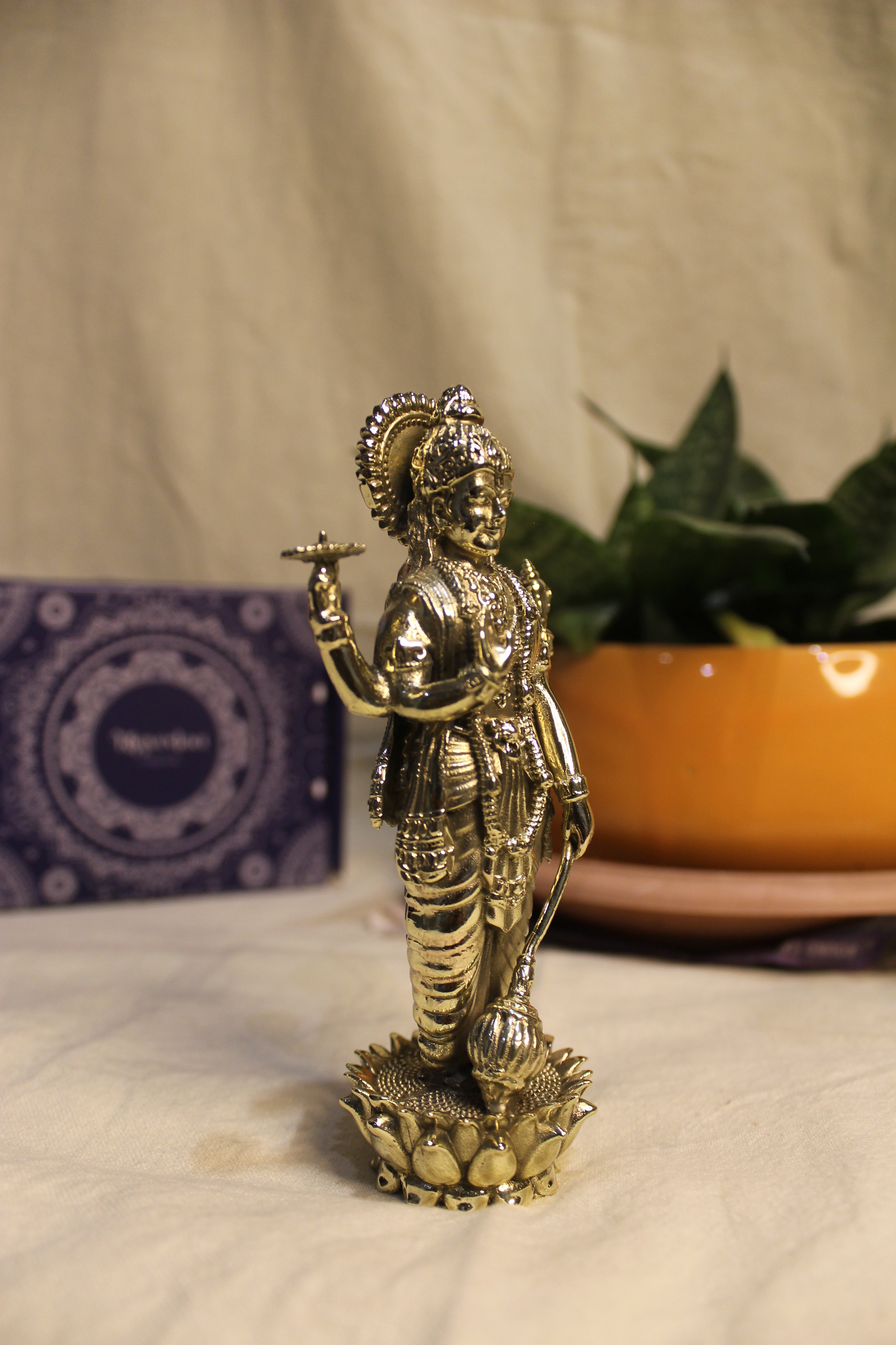 Vishnu Brass Standing Murti In Brass - 5"